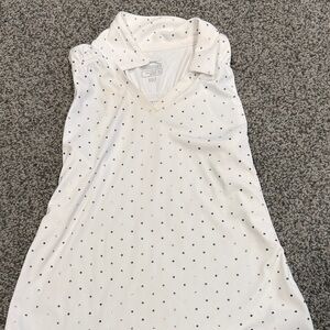 Slazenger White Golf Polo Top with Silver Dot Print